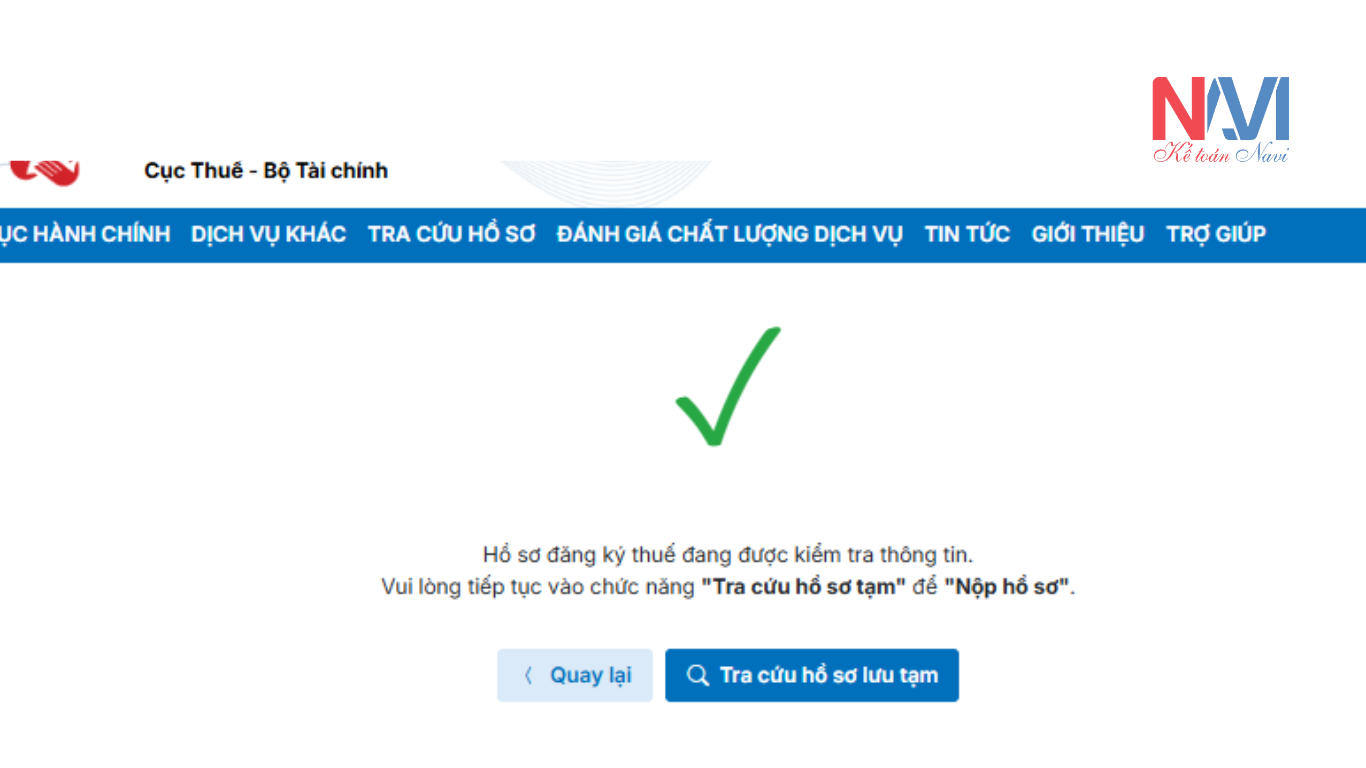Bấm Tra cứu hồ sơ lưu tạm