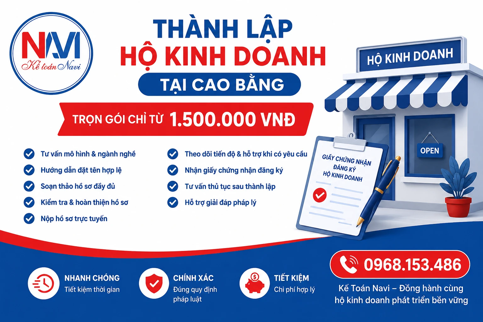 Chi phí thành lập hộ kinh doanh tại Cao Bằng
