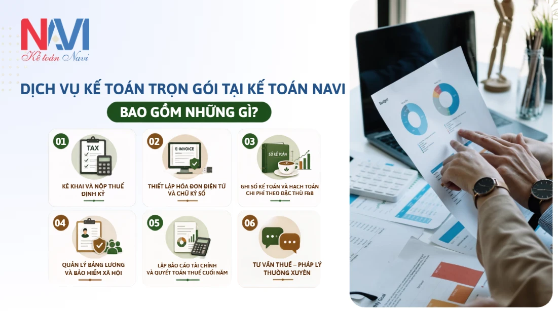 Dịch vụ kế toán trọn gói tại kế toán navi bao gồm những gì?