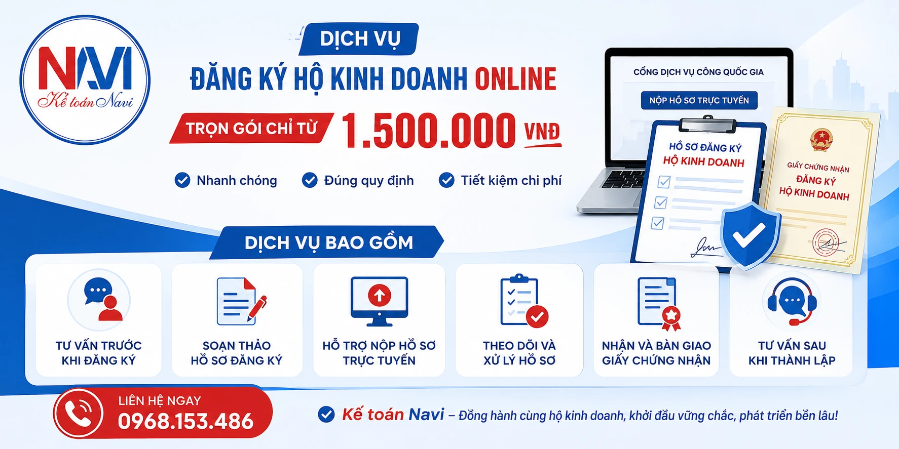 Chi phí đăng ký hộ kinh doanh Online